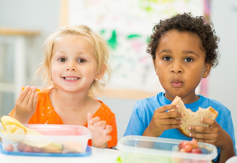 Children eating at child care