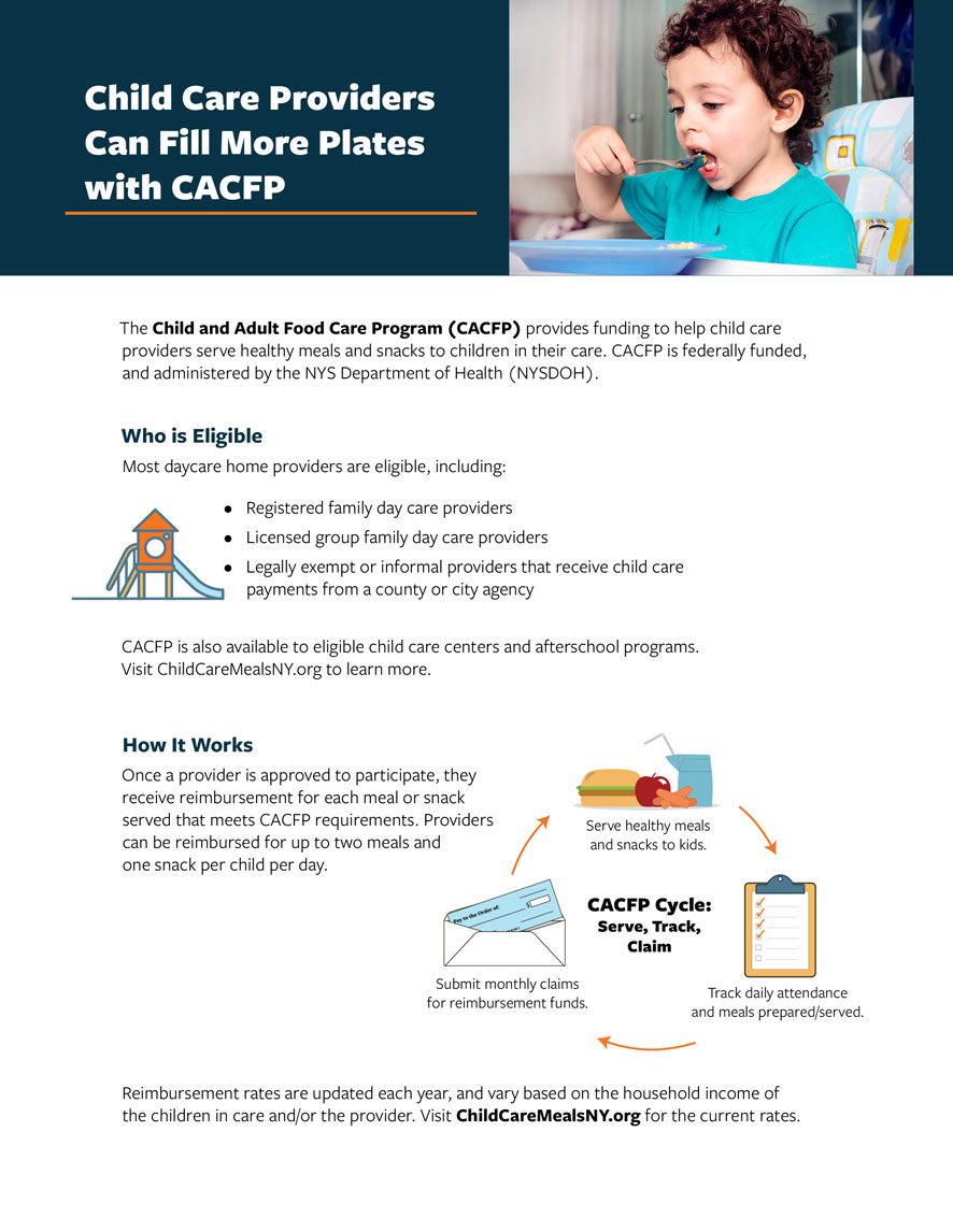 CACFP Factsheet for Child Care Homes