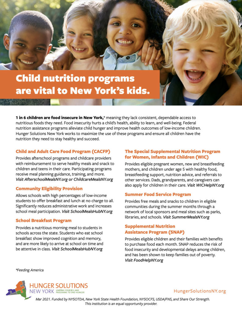 Child Nutrition Programs in NYS