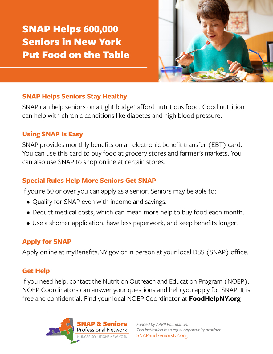 SNAP and Seniors flyer image