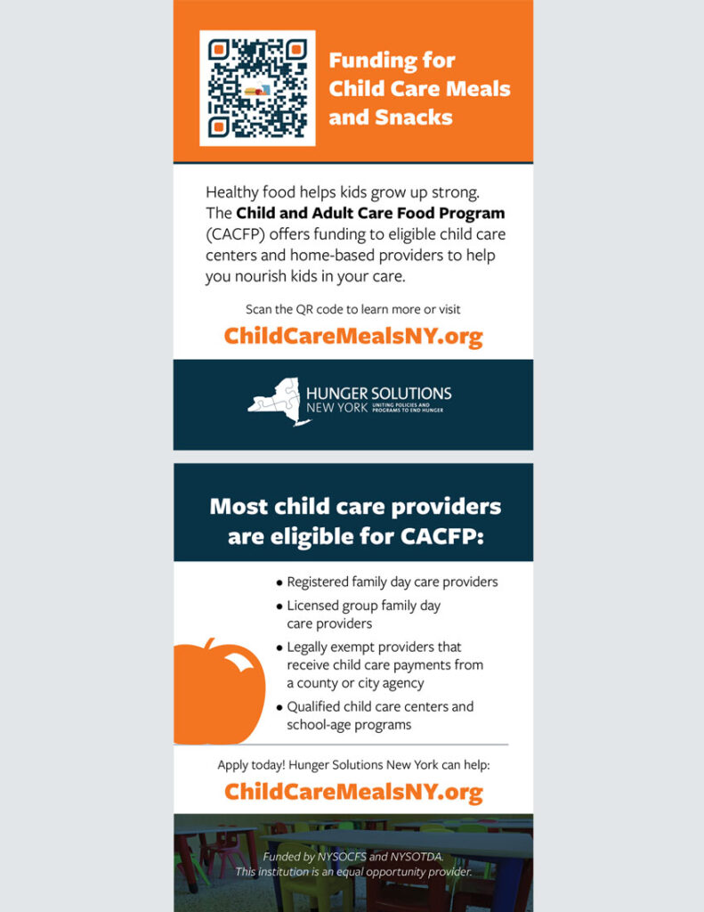 CACFP Palm Card for Child Care Homes