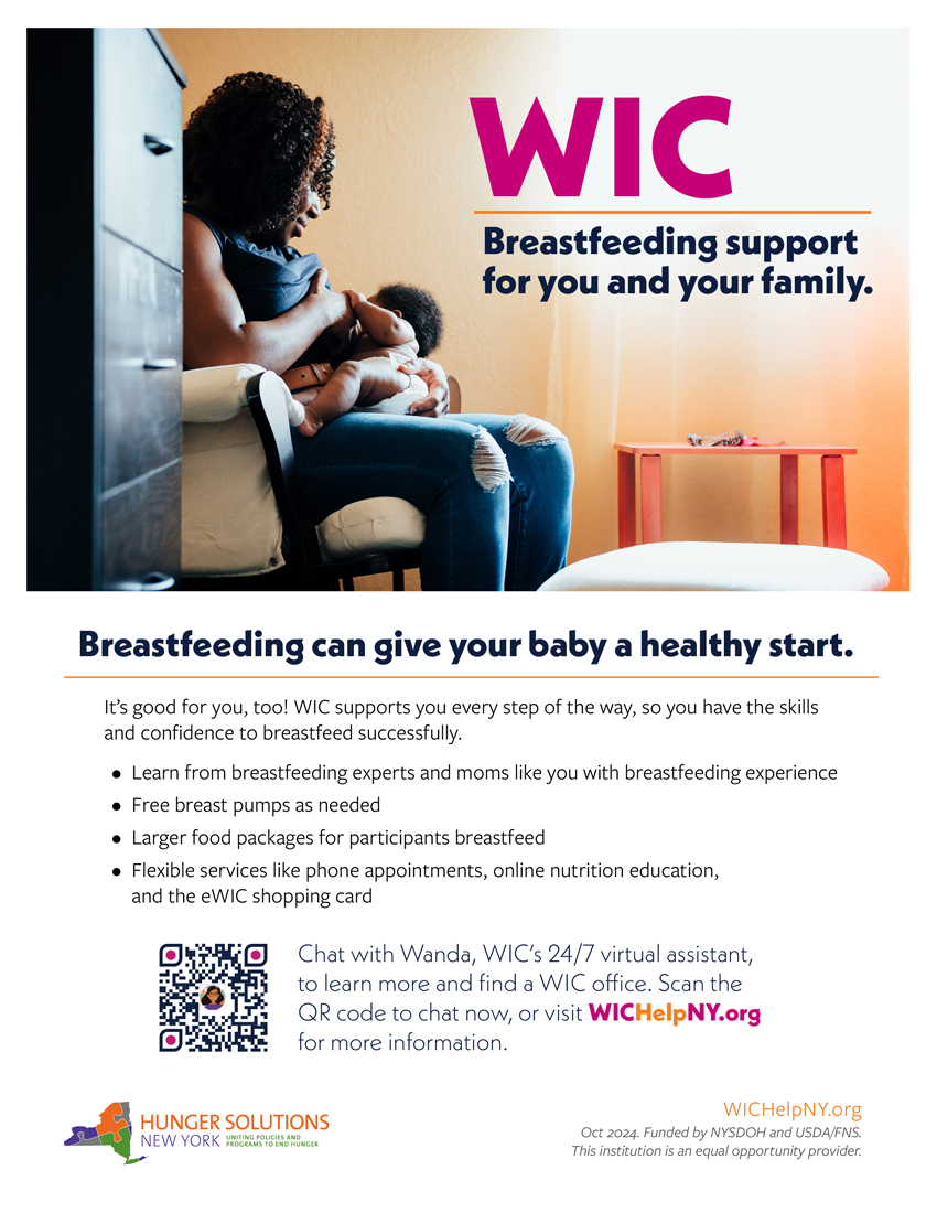 image of flyer promoting WIC's breastfeeding support services