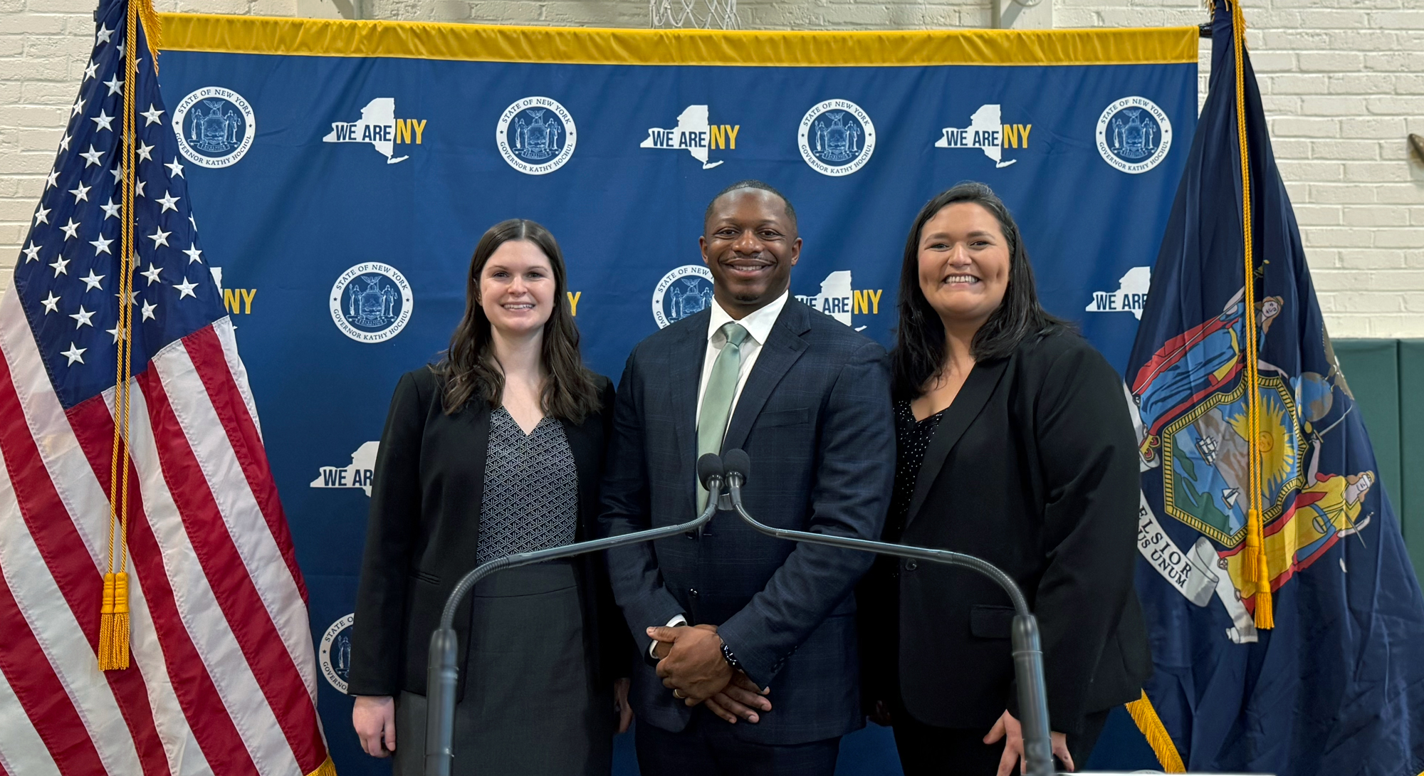 Hunger Solutions New York staff at Governor Hochul's school meals press event