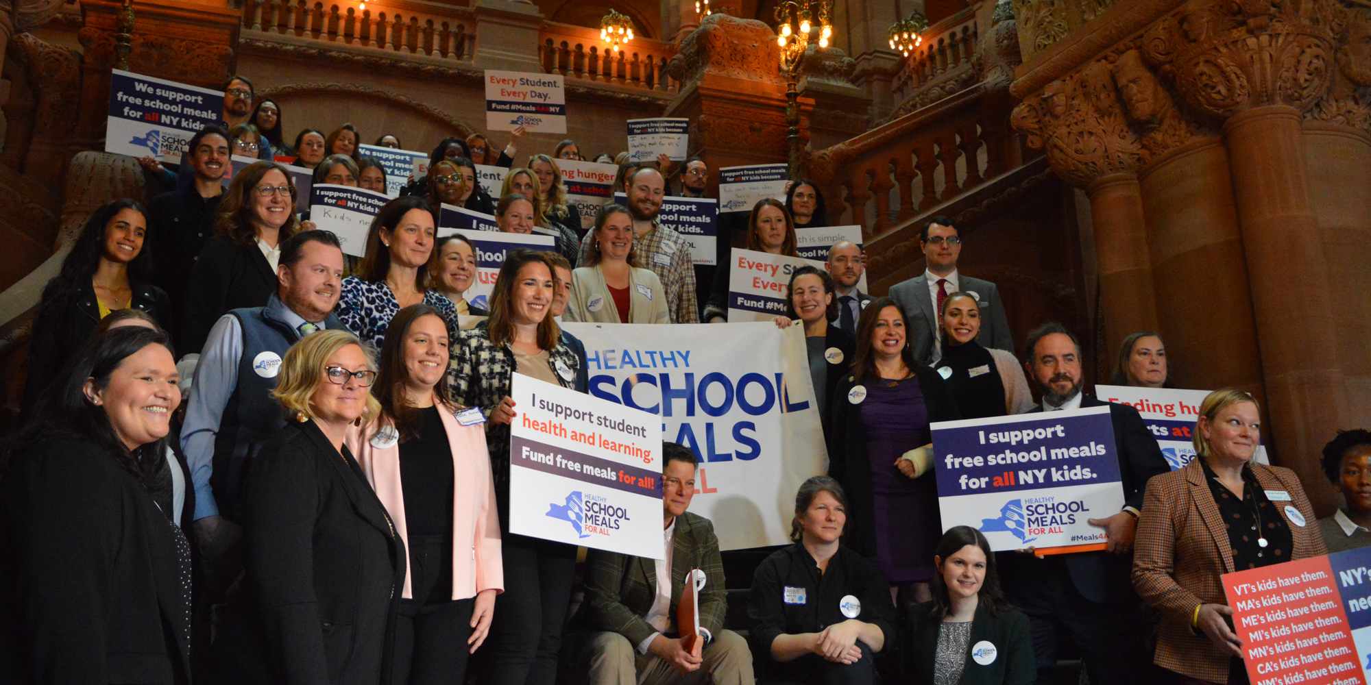 healthy school meals for all advocates on NYS million dollar staircase